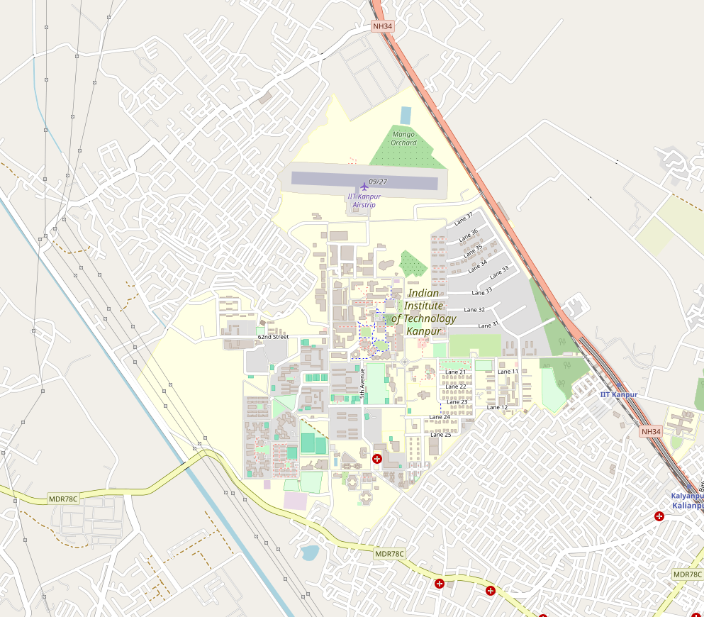 IIT Kanpur Map Screenshot of OpenStreetMap.org IIT Kanpur